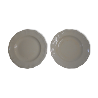 Sarreguemines ivory 2 mounted plates