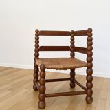 Beaded wood corner chair