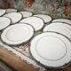 Set of 12 dessert plates English porcelain Wedgwood model Amherst