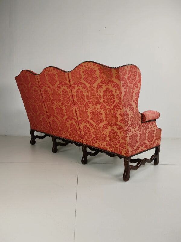 Canapé Os de Mouton en tapisserie – style maison de campagne française ancienne, XVIIIe