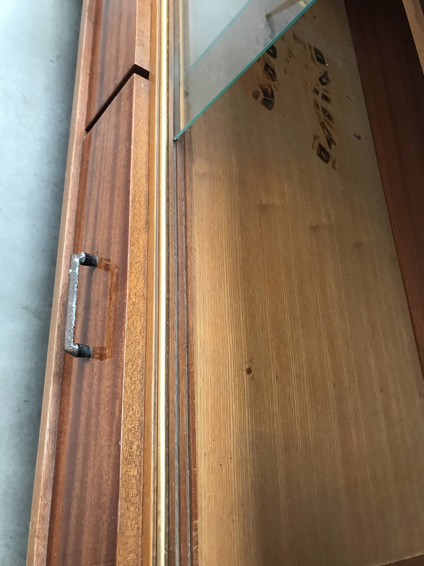 Vintage 1960s enfilade in varnished cherry wood.