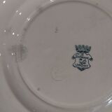 5 assiettes plates en faïence de Longwy modèle "Suzanne" Terre de Fer