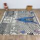 Handmade wool Berber rug 200x188 cm