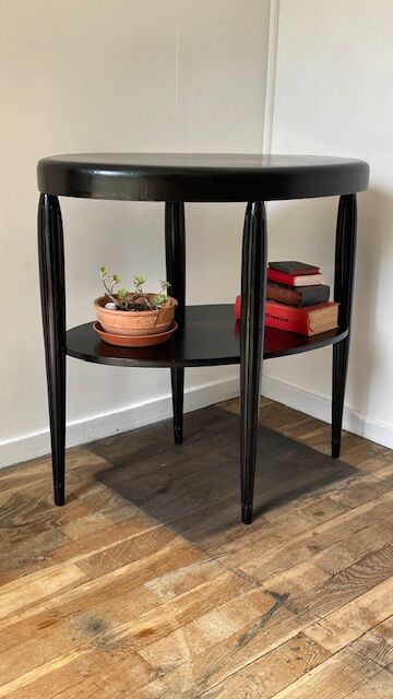 Gueridon console bois noir art déco