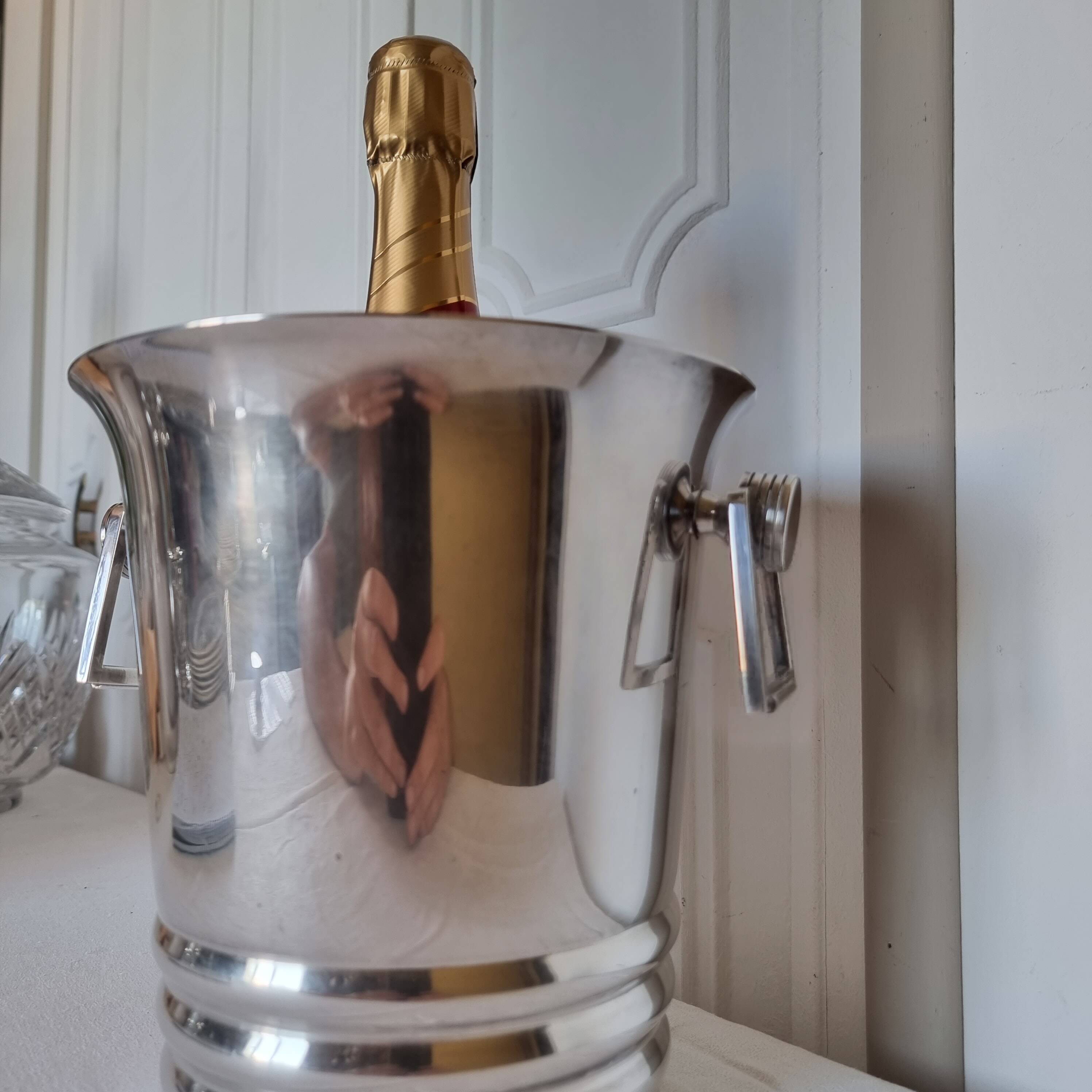 Art Deco silver-plated champagne bucket from Argit Paris, 19th century