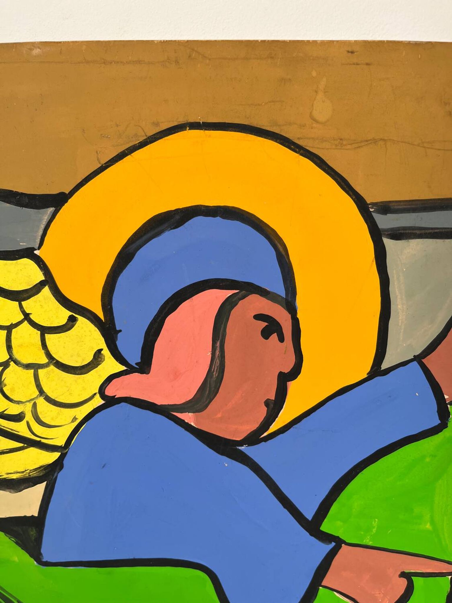 The angel Gabriel and the Magi, oil on paper signed John.
