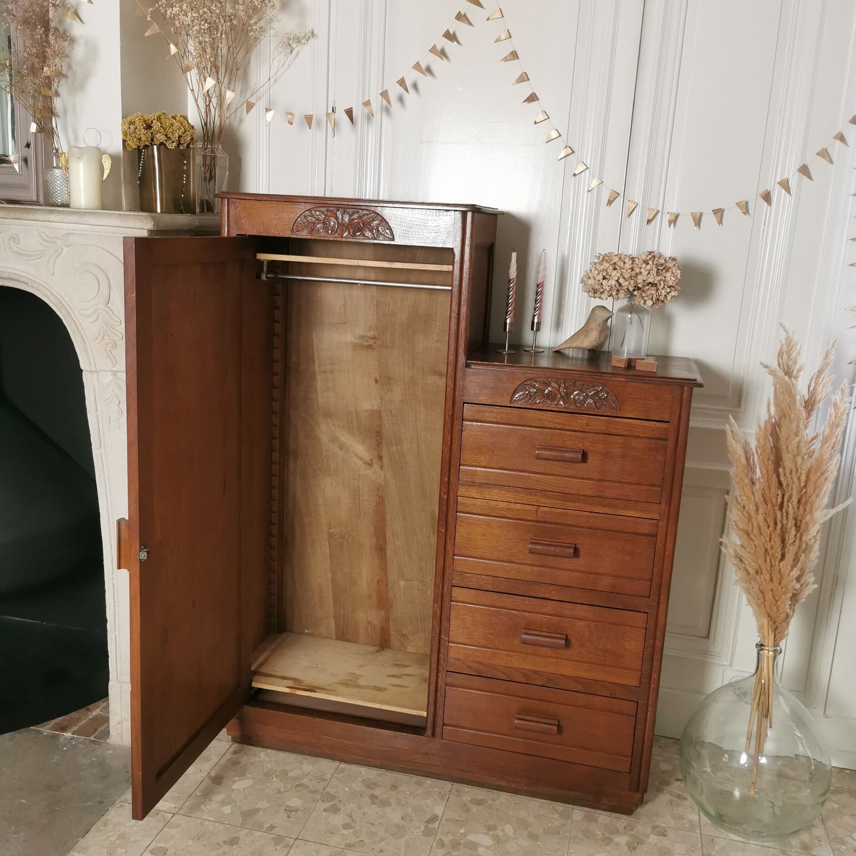 Asymmetrical art deco wardrobe