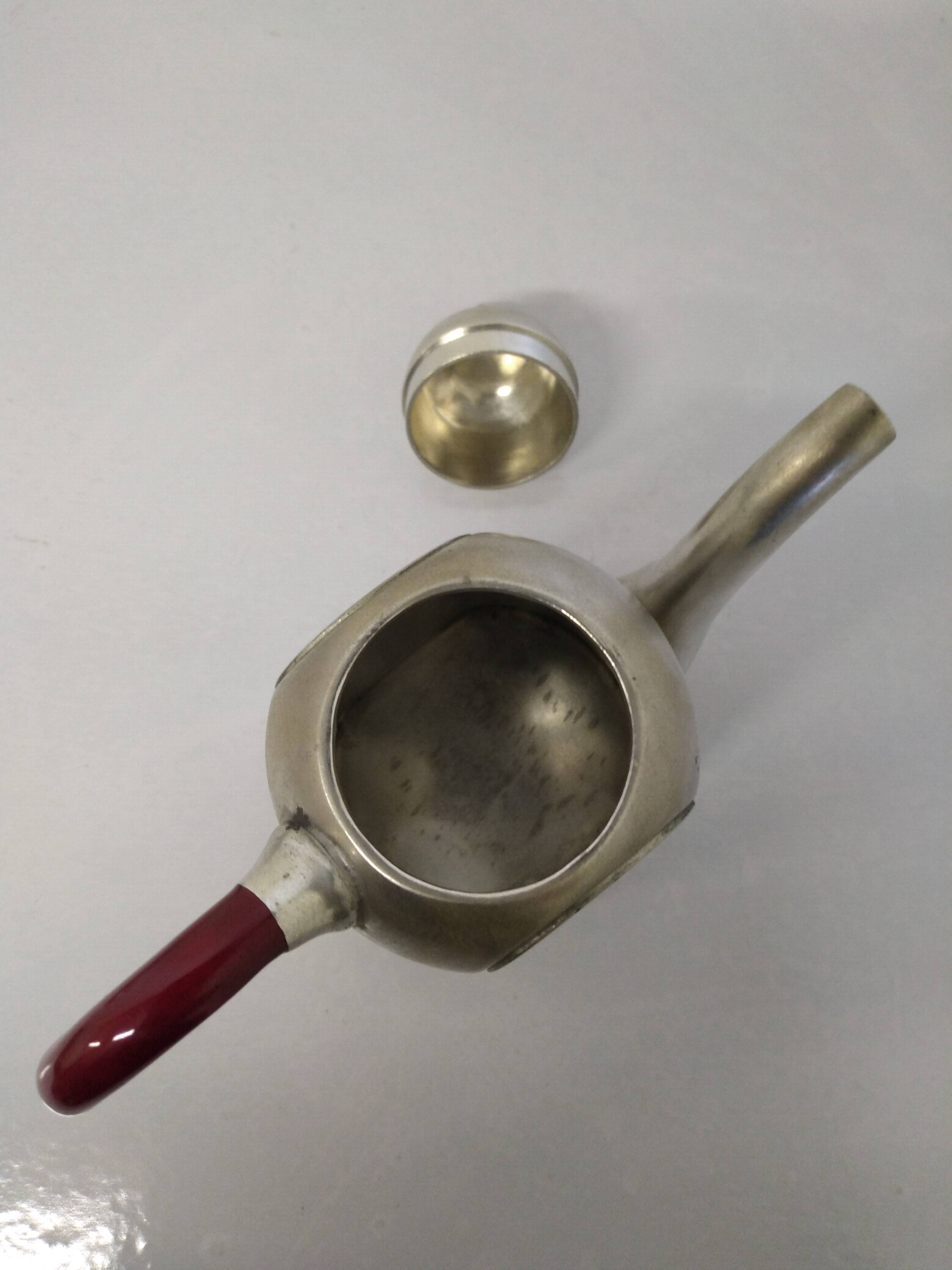 Cosi Tabellini Century 24 Pewter And Red Bakelite Tea And Coffee Service
