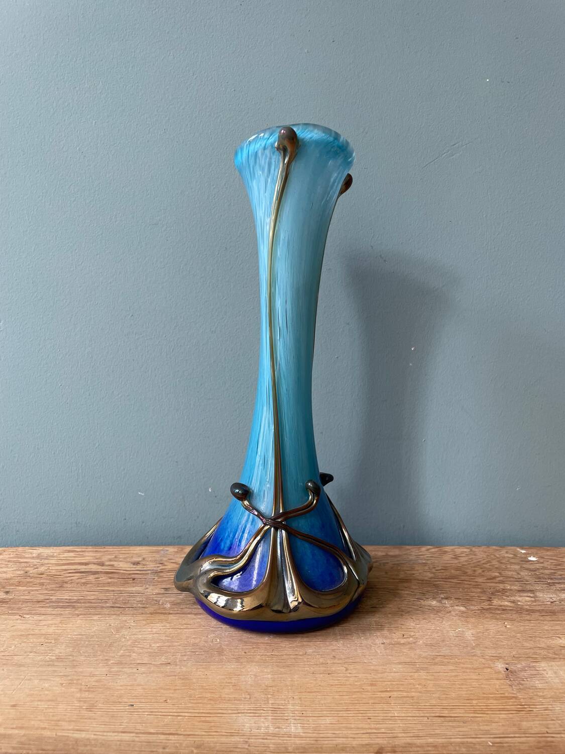 Blown glass vase signed Jean Michel Operto de Biot