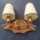 Copper wall lamp with 1940s Art Deco shades.