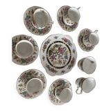 Tea set (6 cups and saucers, a large plate, a milk jug and a sugar jug)