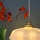 Vintage pendant light in pink opaline.