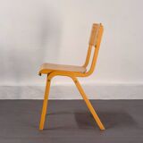 Vintage Stackable School Chairs made of wood and plywood, UK, 1970s