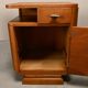 Pair Art Deco Nightstands or Bedside tables Oak and Glass, Netherlands, 193