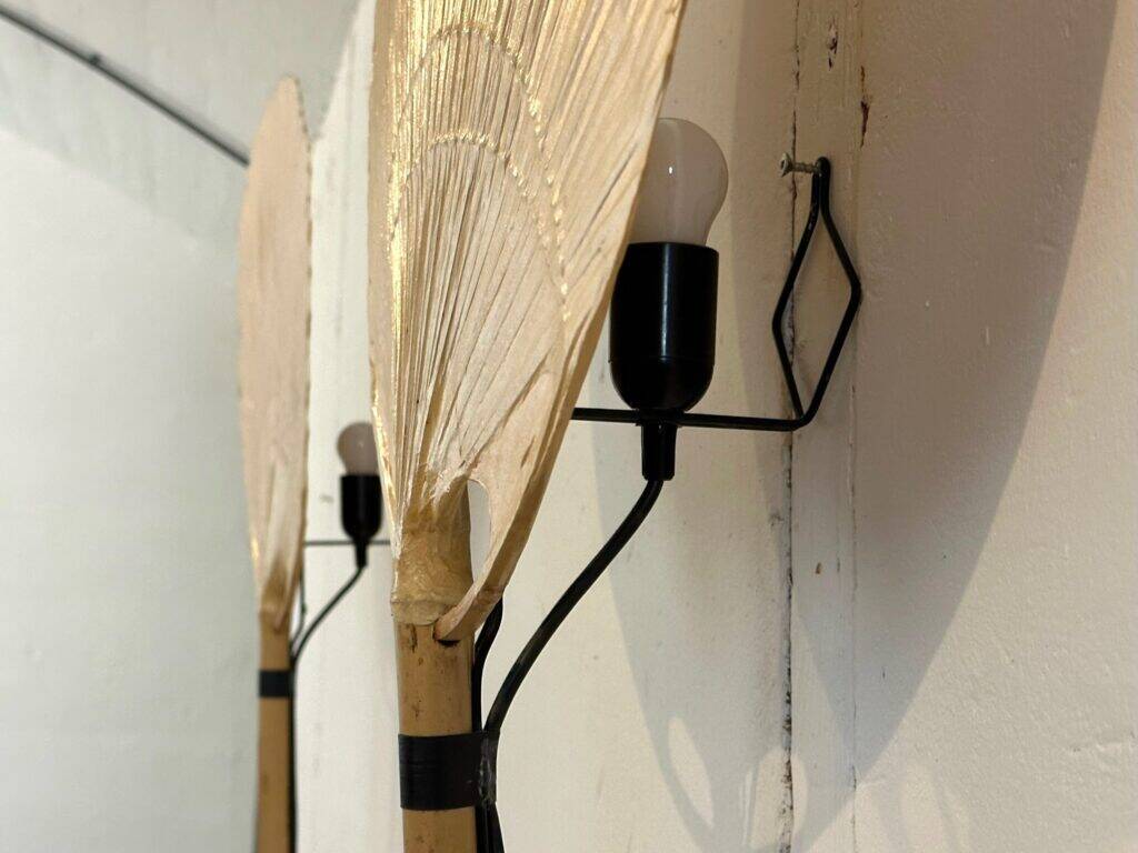 Ingo Maurer Uchiwa III wall lamps, M-Design 1973