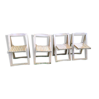 Series of 4 folding chairs