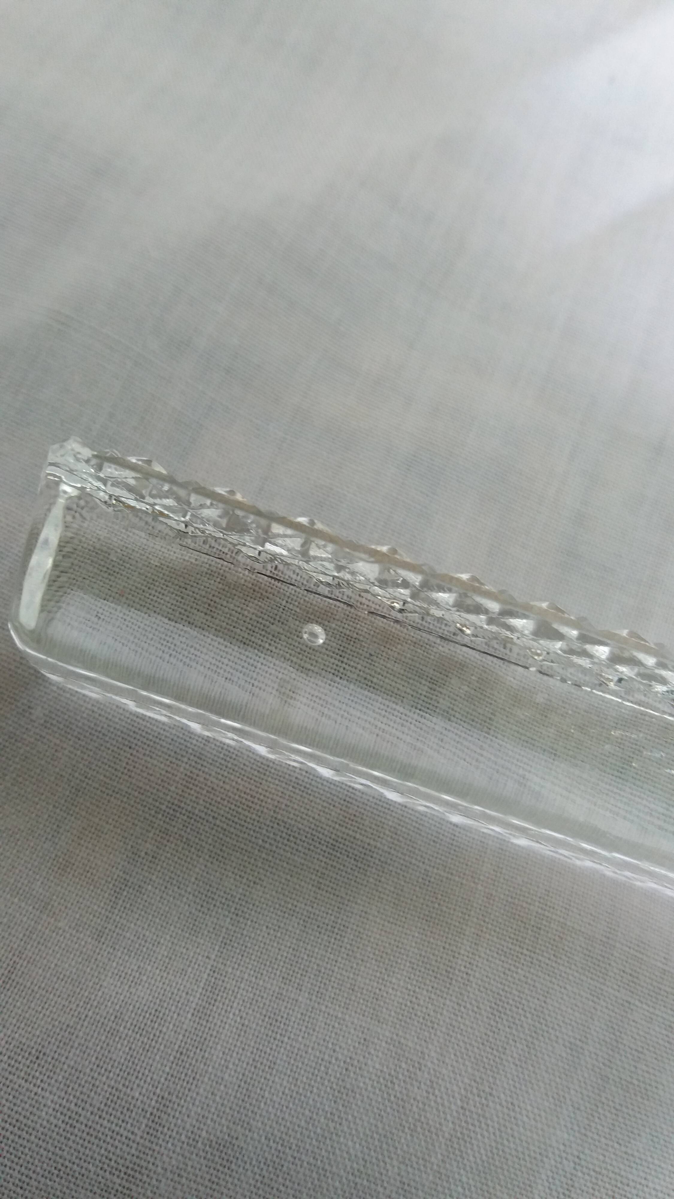 12 crystal knife rests in their box, Hungary, diamond point