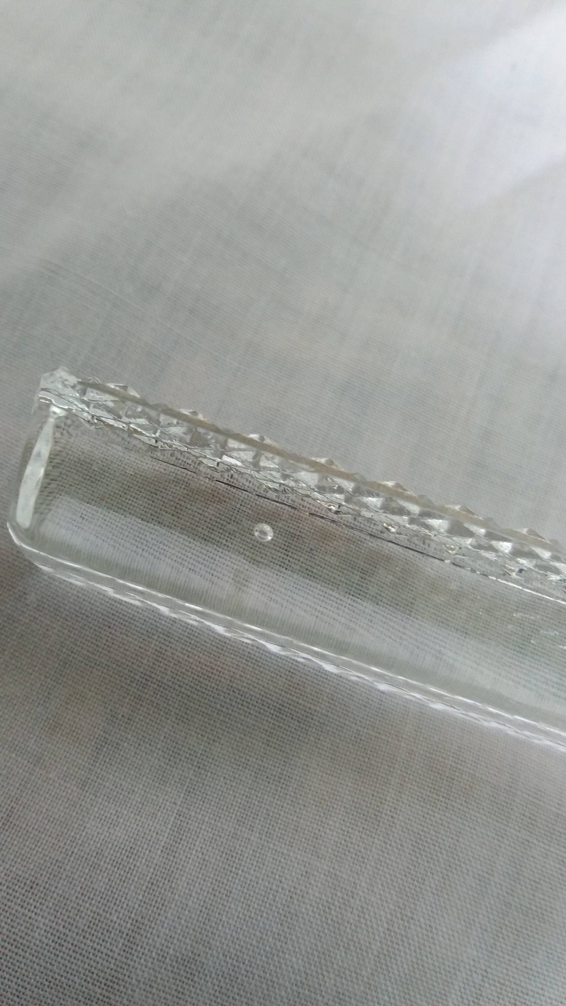 12 crystal knife rests in their box, Hungary, diamond point