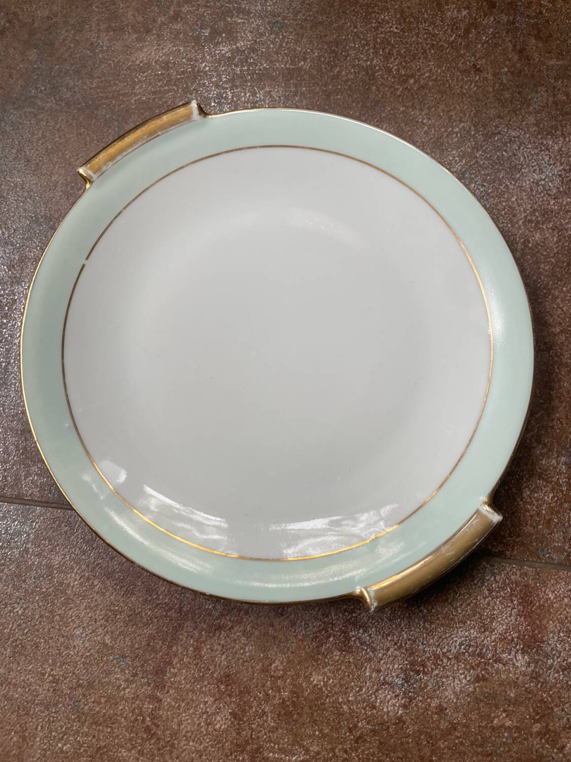 Round dish in pn france art deco ceciladon porcelain