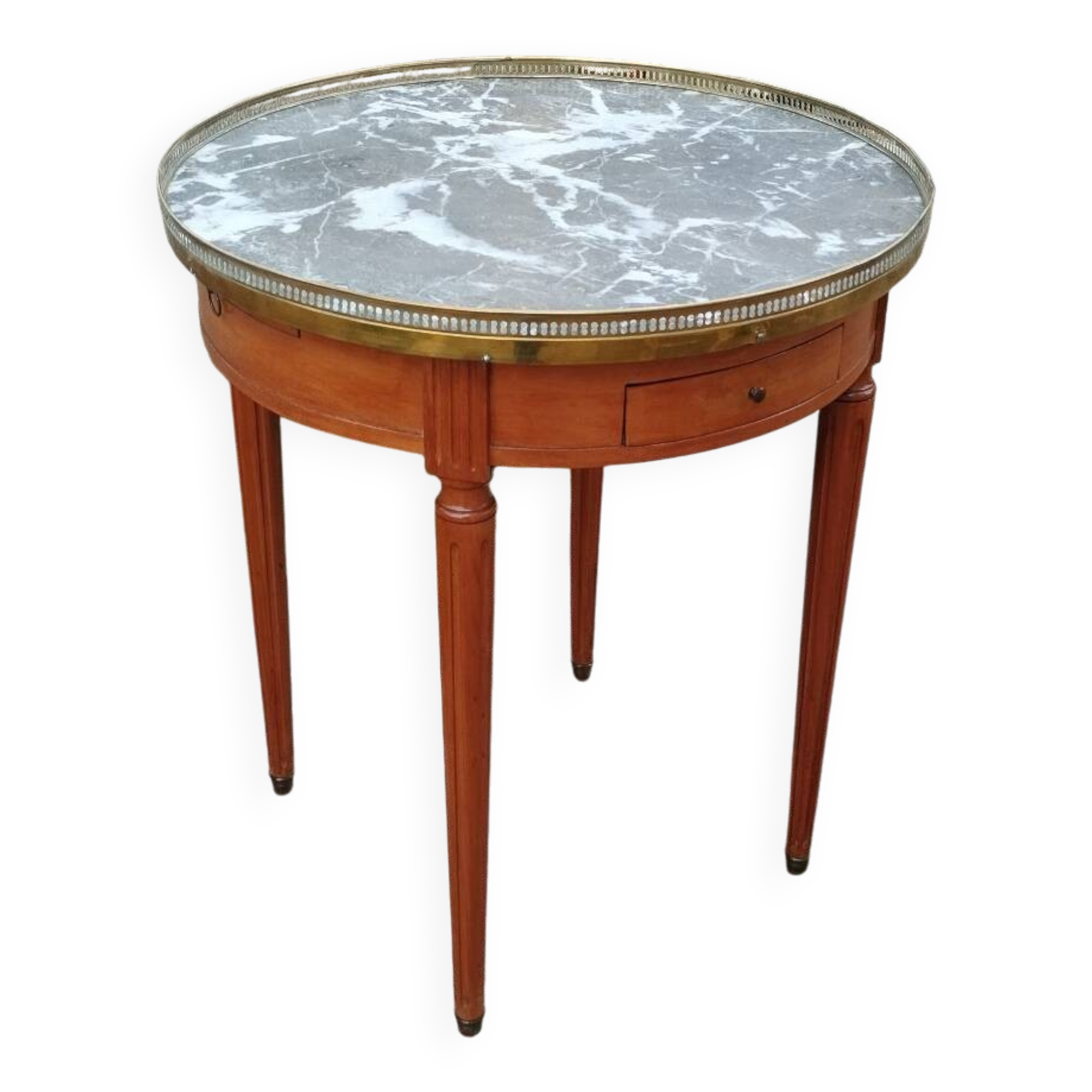 Antique bouillotte table with marble top, Louis XVI style