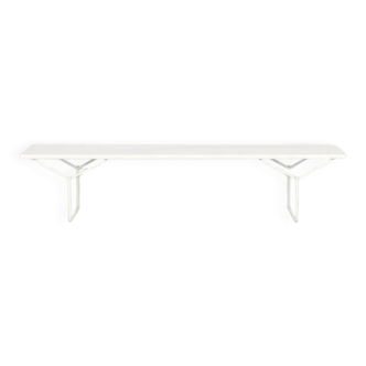 "400" bench in white wood by Harry Bertoia for Knoll International.