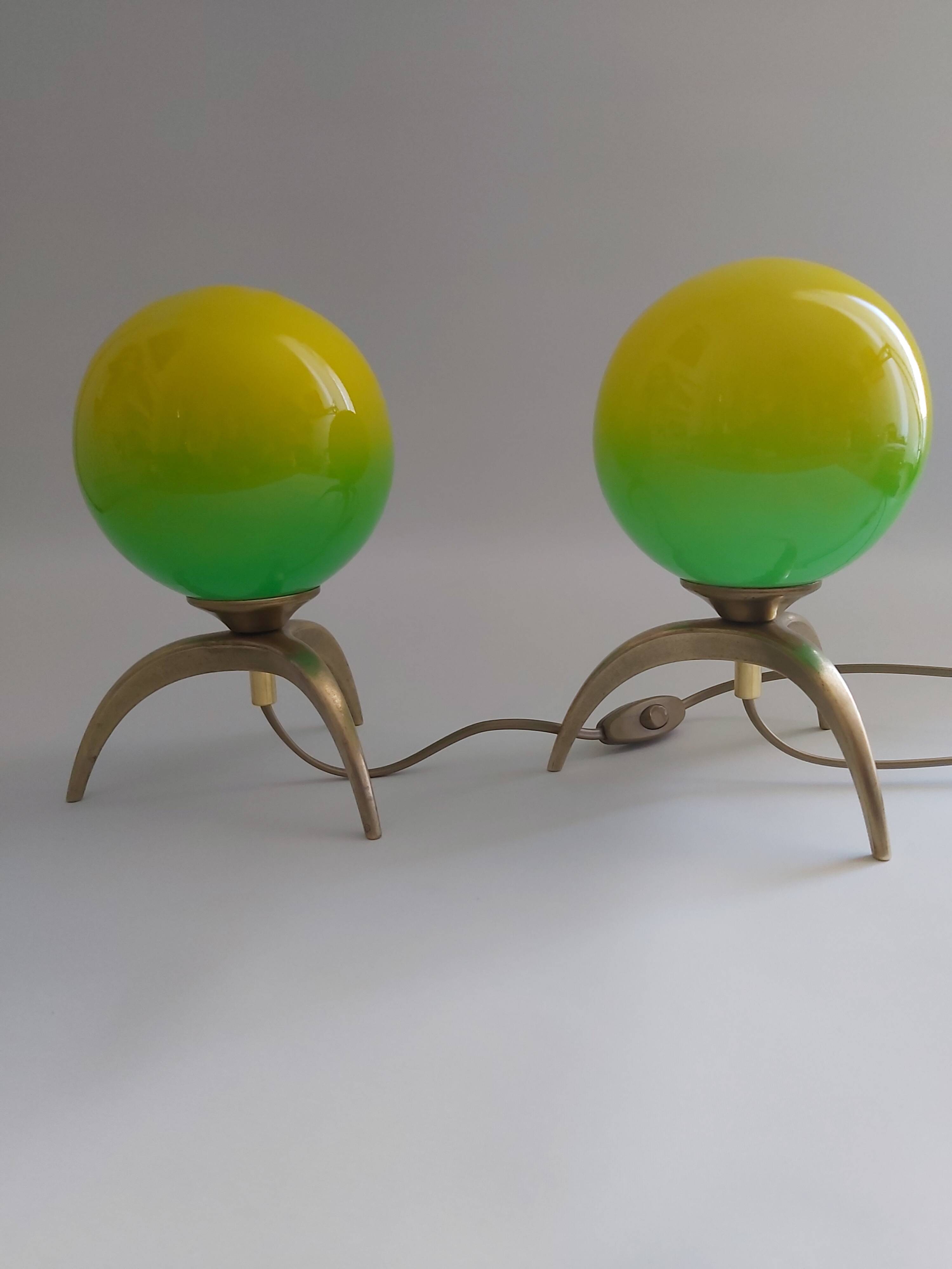 A pair of bedside lamps.