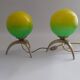 A pair of bedside lamps.