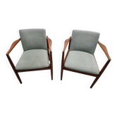 Ensemble de 2 chaises/fauteuils de salle à manger danois en teck