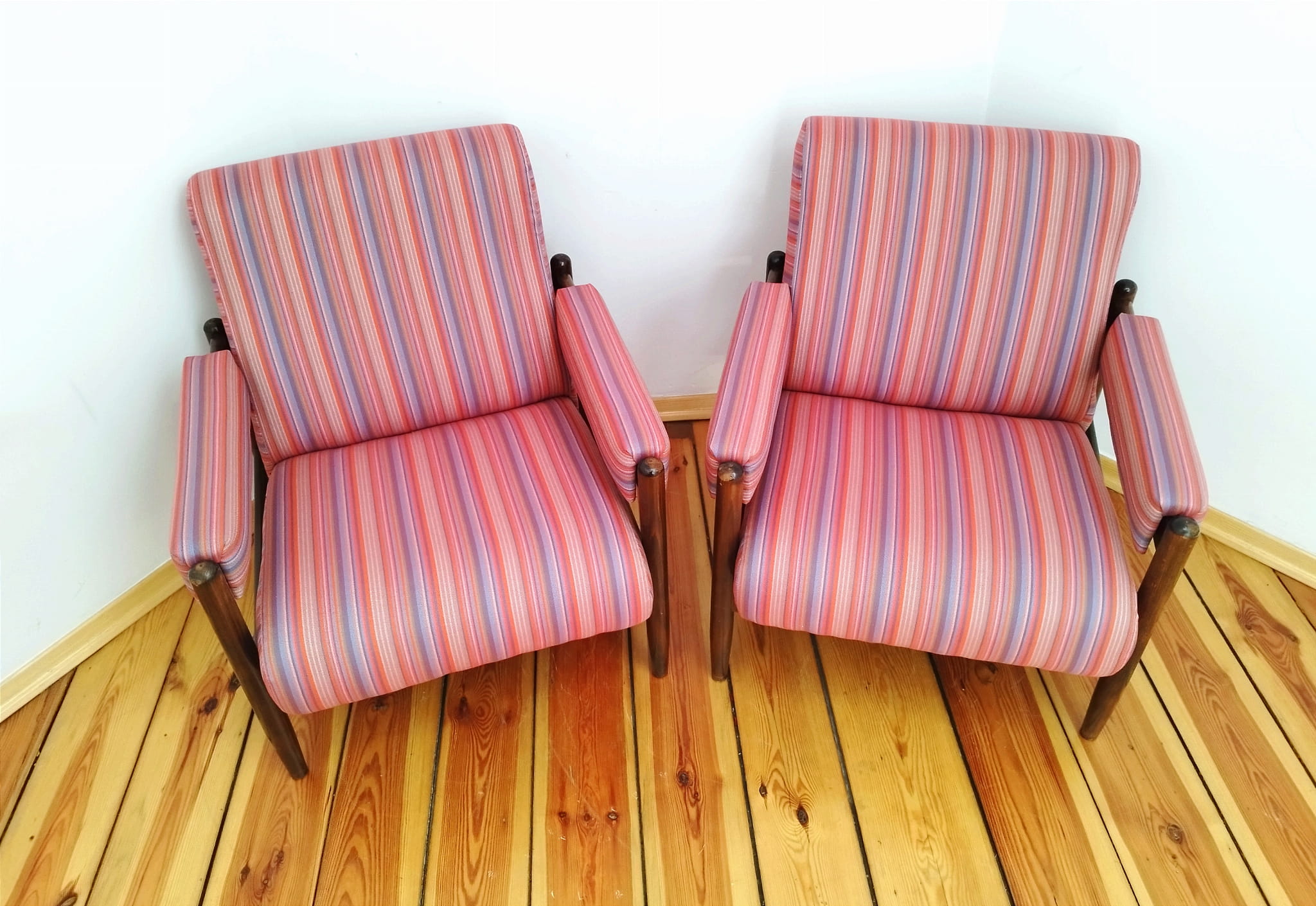 A pair of armchairs, vintage, 60s