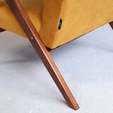 Mid century easy chair model b - 310 var in goldenrod velvet