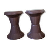 Pair of diabolo stools Giganplast, Italy, Space age