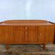Hifi tv stand enfilade Scandinavian style 1960 vintage teak feet compass