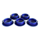 Set of 5 blue Klein ceramic tea cups with saucers.