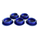 Set of 5 blue Klein ceramic tea cups with saucers.