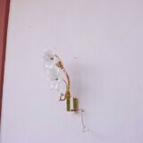 Charming Set of 2 Murano White Flowers Wall Light, 1970s