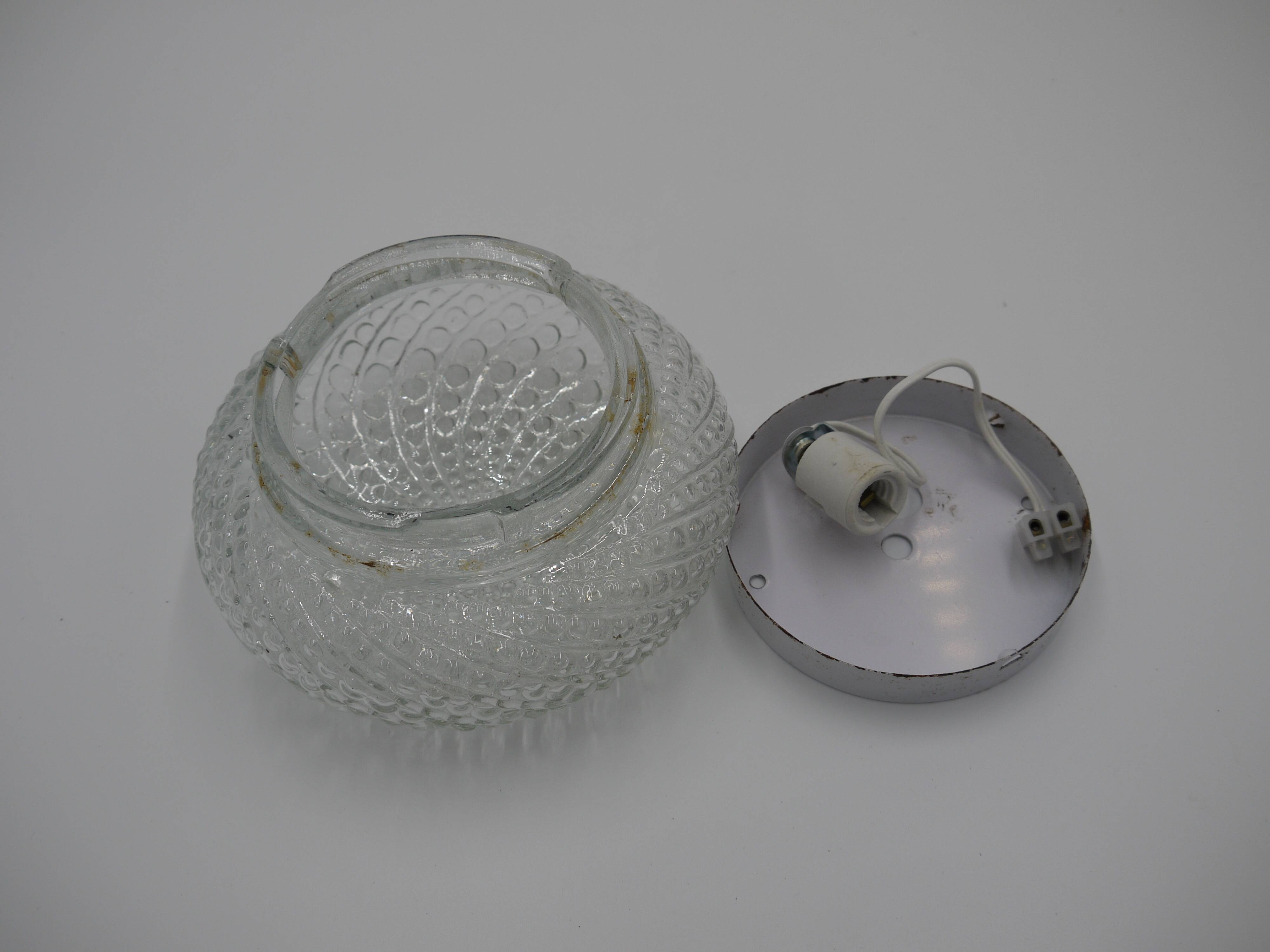 Molded glass ceiling lamp