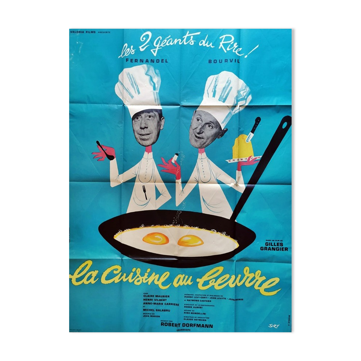 original poster 1963 model A la cuisine au beurre Fernandel Bourvil 120x160 cm