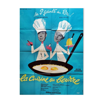 original poster 1963 model A la cuisine au beurre Fernandel Bourvil 120x160 cm