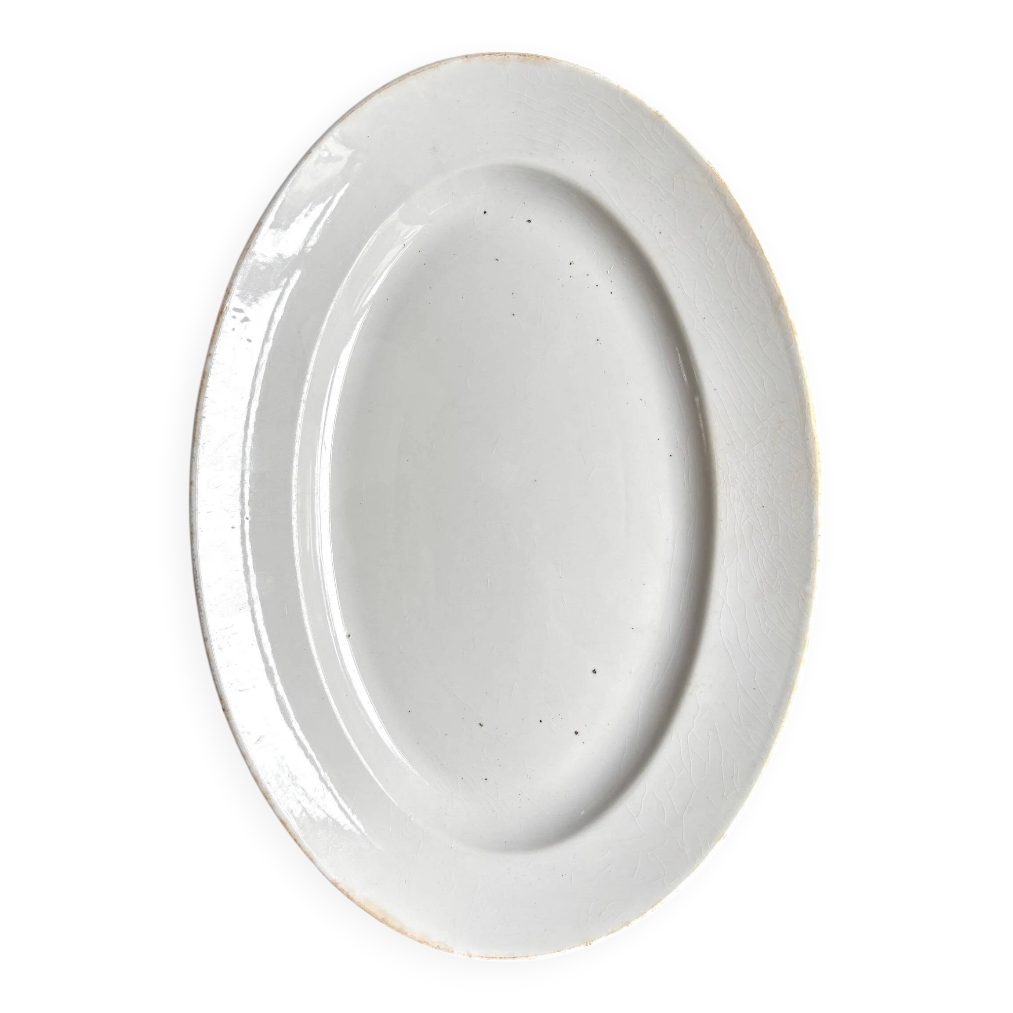 Creil & Montereau oval dish in white ironstone, "Labrador" service