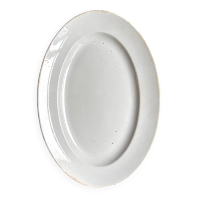Plat ovale Creil & Montereau en terre de fer blancheur service ''Labrador