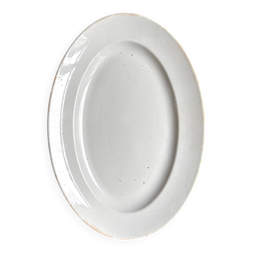 Creil & Montereau oval dish in white ironstone, "Labrador" service