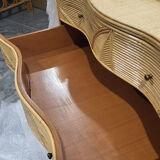 Commode « feuilles » en rotin