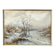 Tableau Aquarelle Eduard Heller (né en 1852) "Paysage de neige"
