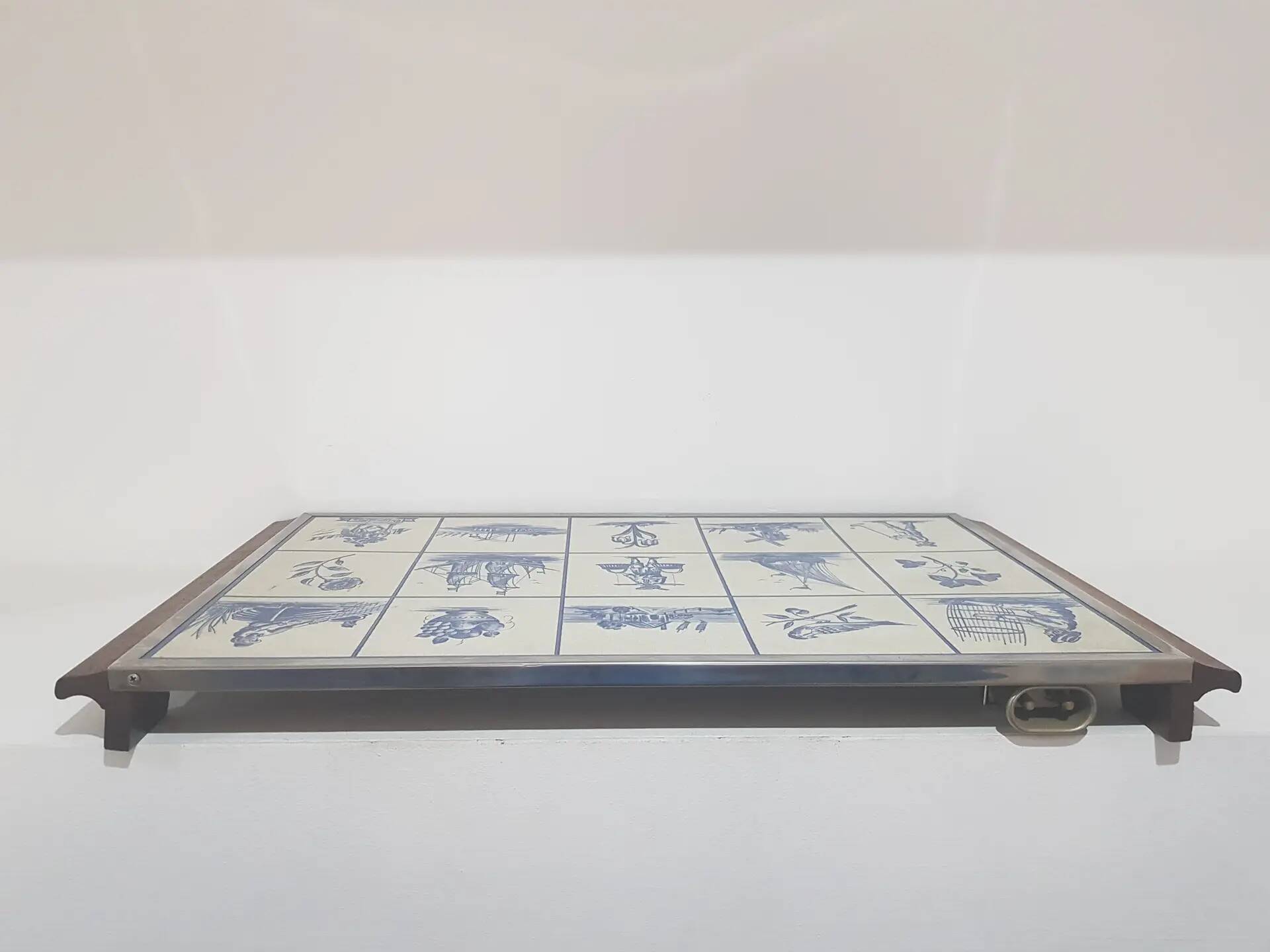 Warming tray/ceramic, silver/stainless steel, Germany/1970s.