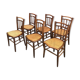 6 chaises bistro avec assise en cannage