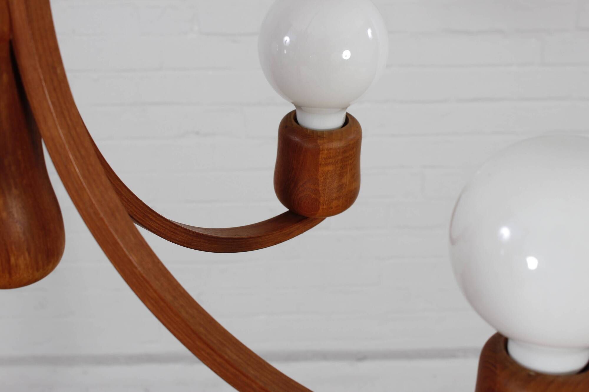 Vintage teak Candela pendant lamp Domus Danish design