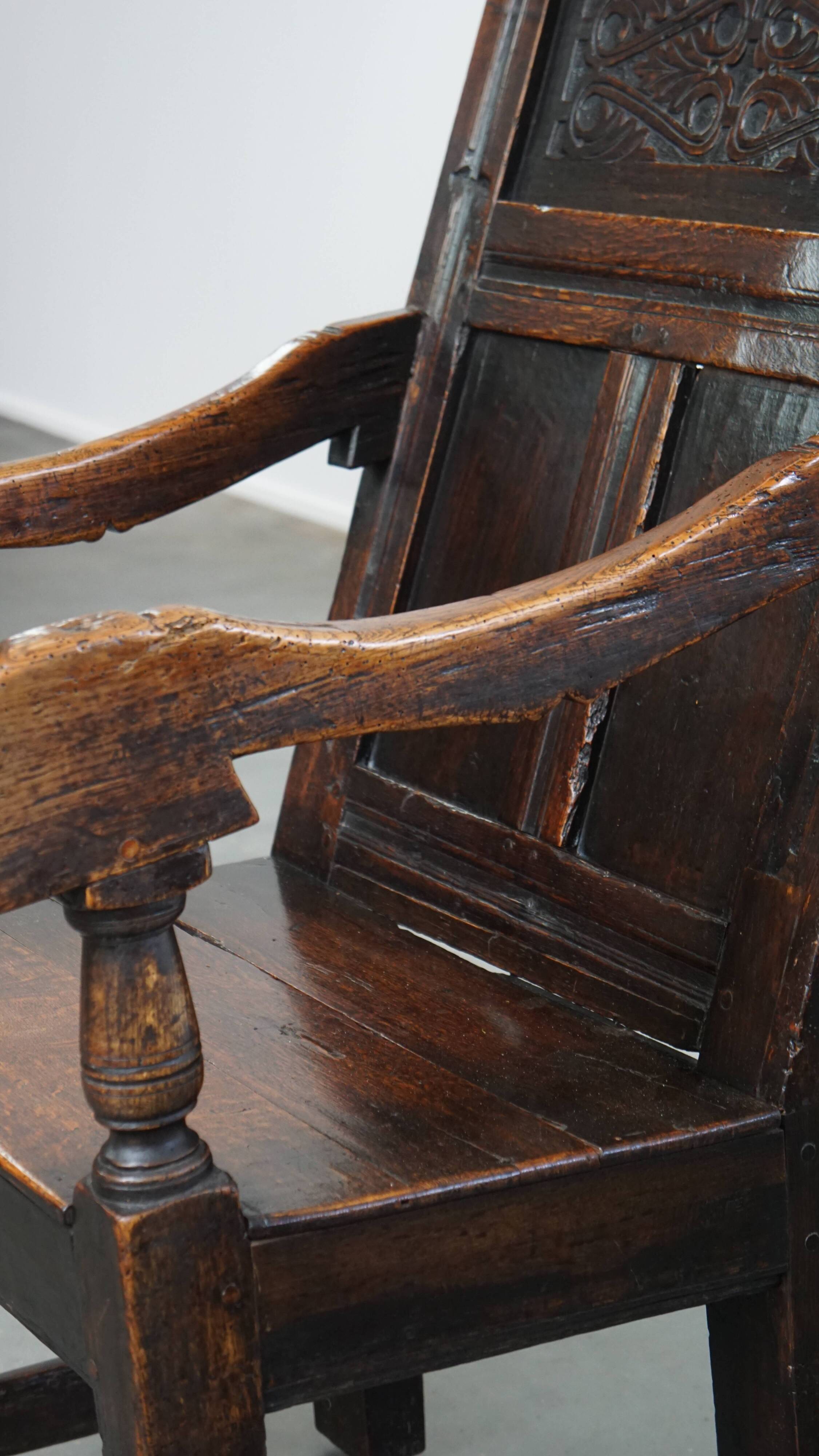 Antique Oak Wainscot Chair / Side Chair from the 17th Century