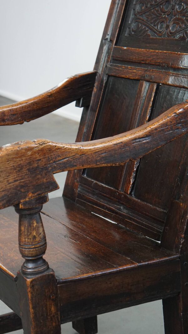 Chaise / chaise d'appoint en chêne antique du XVIIe siècle