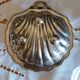 Scallop shell butter dish in silver metal made in England