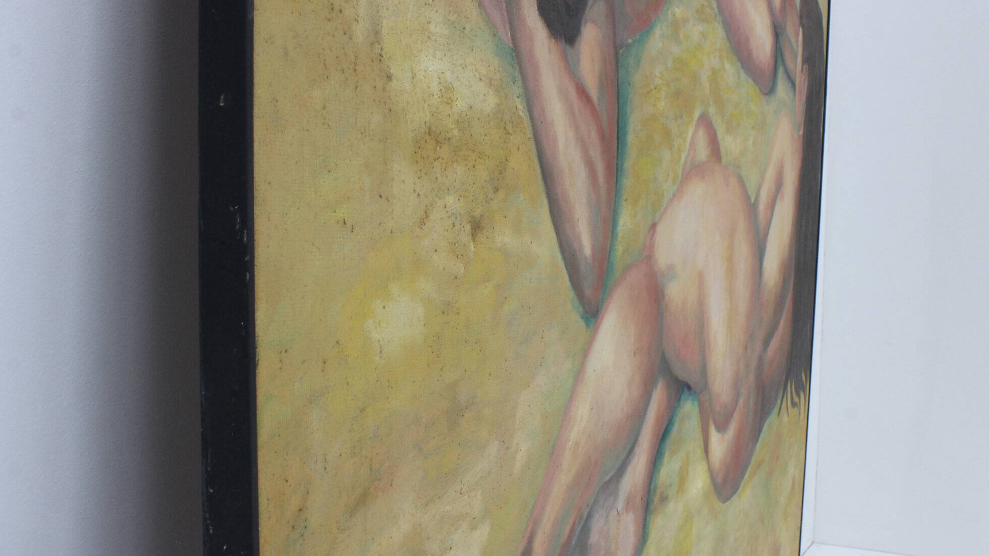 Vintage large painting oil on canvas – Two reclining figures